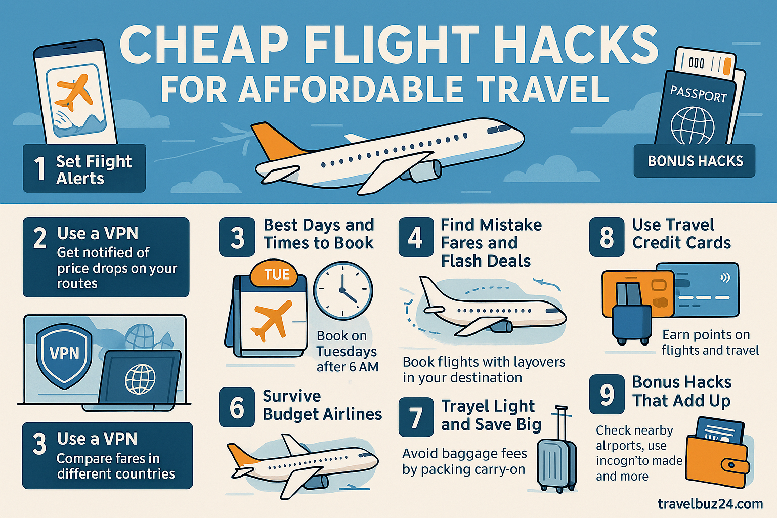 cheap flight hacks for affordable travel